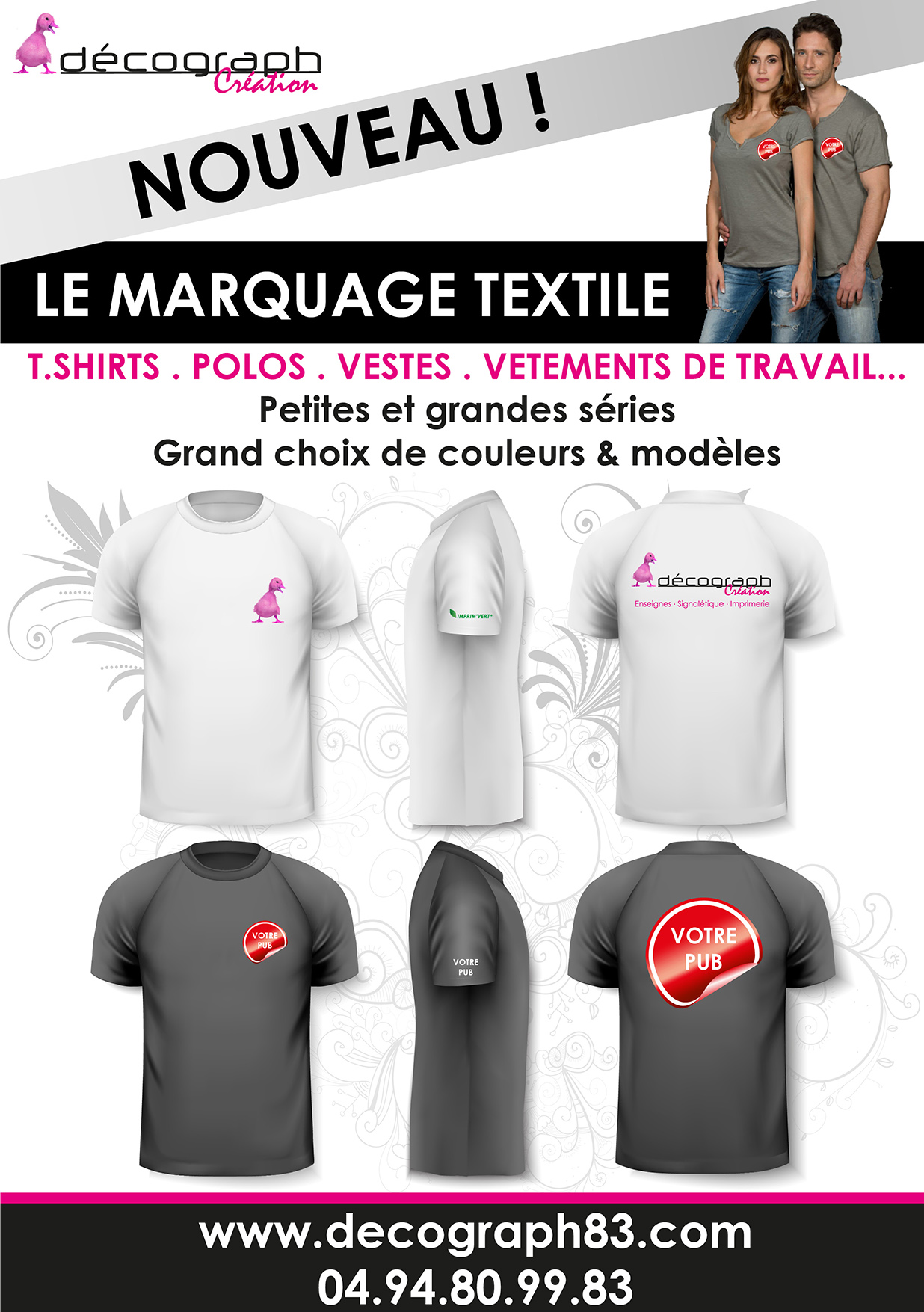 Marquage t-shirts et polos personnalisé à Six Fours les plages et Toulon