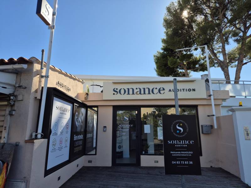 un drapeau lumineux double face : technique lettrage et logo ajourés avec éclairage par led interne + plexi diffusant