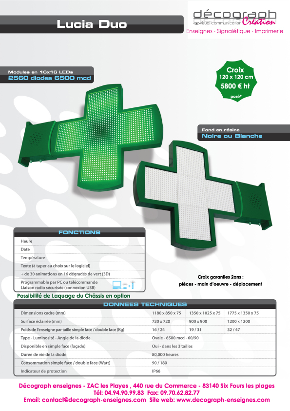 Croix de pharmacie à diodes